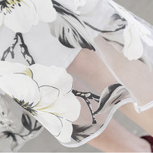 Elegant Organza Floral Printing Women Dress O-Neck 3/4 Sleeve Party Dress Vestidos Autum Long Dress vestido de festa 1STL ELY