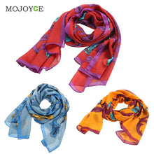 Elegant Slik Women Scarf Rectangle Floral Women Scarves Long Tippet Top Flower Printed Scarves ELY