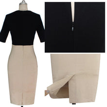 Elegant Woman V Neck High Waist Slimming Cotton Tunic Office Pencil Dress 1STL ELY