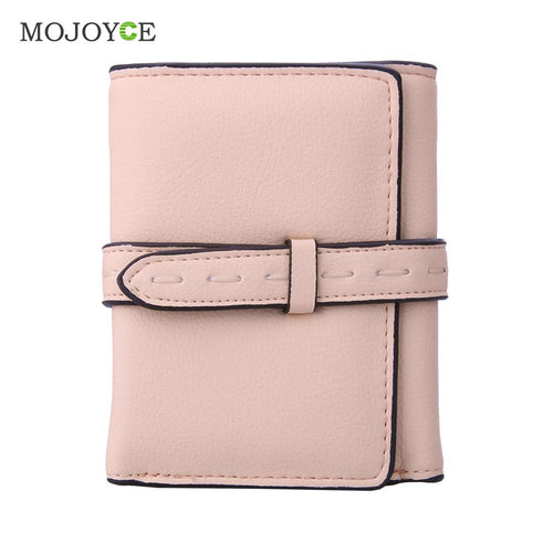 Elegant Women Short Smooth Money Purse PU Leather ID Credit Card Holder Coin Purses Carteras Mujer Femininas Short Wallet Purse ELY