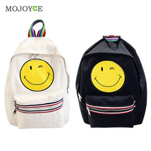 Emoji Canvas Backpacks Mochila School Bags for Teenagers Smiling Face Printing Backpacks for Teenage Girls Mochila Feminina ELY