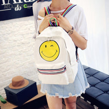 Emoji Canvas Backpacks Mochila School Bags for Teenagers Smiling Face Printing Backpacks for Teenage Girls Mochila Feminina ELY