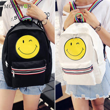 Emoji Canvas Backpacks Mochila School Bags for Teenagers Smiling Face Printing Backpacks for Teenage Girls Mochila Feminina ELY