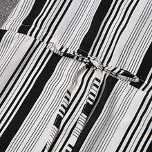 Europe Style Striped Woman OL Office Dress Slim Formal Dresses for Work Elegant O Neck Mini Sashes Vestidos Fors Oficina ELY