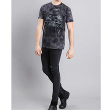Europe and US Casual T-shirt Men's Cotton Round Collar T-shirt with 3D Tie-Dyed Helicopter Pattern ELY