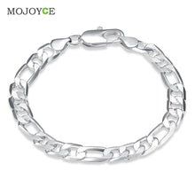 Exquisite Bracelet 8MM Man Elegant Silver Plated Bangle Chain Bracelet Shrimp Buckle Jewelry ELY