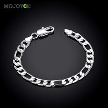 Exquisite Bracelet 8MM Man Elegant Silver Plated Bangle Chain Bracelet Shrimp Buckle Jewelry ELY
