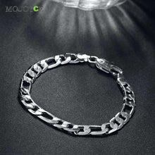 Exquisite Bracelet 8MM Man Elegant Silver Plated Bangle Chain Bracelet Shrimp Buckle Jewelry ELY