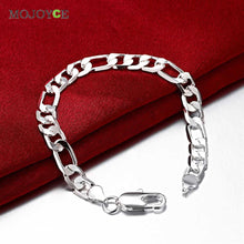 Exquisite Bracelet 8MM Man Elegant Silver Plated Bangle Chain Bracelet Shrimp Buckle Jewelry ELY