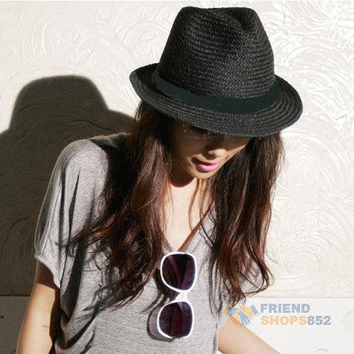 Chic Small Pepper Straw Korea Cool Leisure Flat Jazz Visor Sun Hat ELY
