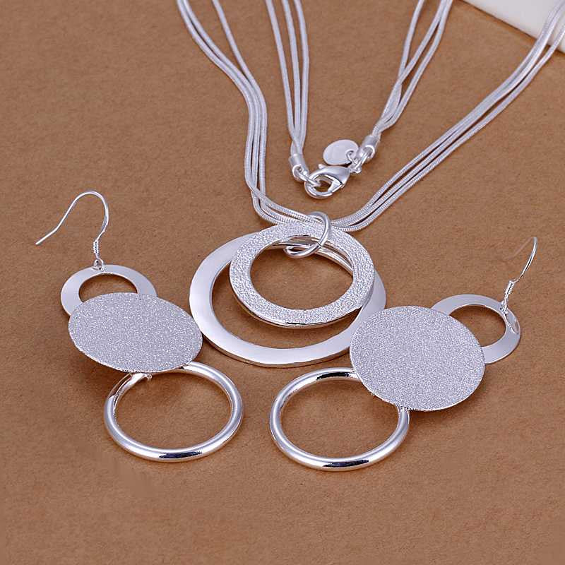 silver plated jewelry sets silver-plated necklace earring SMTS 17 ELY
