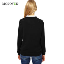 Fahion Long Sleeve Sweatershirt Women Anchor Print Blends Knitted Pullover Casual Black Warm Hoodie Women Tops 1STL ELY