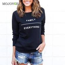 Family Everying Letter Print Sweatshirt Women Pullover Casual Long Sleeves Black Hoodie Women Sweatshirt Women Tops ELY