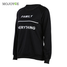 Family Everying Letter Print Sweatshirt Women Pullover Casual Long Sleeves Black Hoodie Women Sweatshirt Women Tops ELY