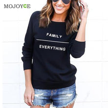 Family Everying Letter Print Sweatshirt Women Pullover Casual Long Sleeves Black Hoodie Women Sweatshirt Women Tops ELY