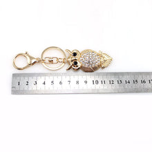 Famous Brand Rhinestone Owl Women Keychain Bag Pendant Chic Crystal Car Key Chain Ring Holder Jewelry ELY