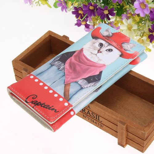 Famous Brand Wallet Women PU Leather Women Wallets Hit Cat Wallet Printing Coin Pocket Clutch Carteira Feminina Purse ELY