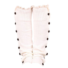 52cm Trendy Knitted Button Lace Leg Warmers Trim Boot Cuffs knee Socks Leg Warmers All-match 6 Colors ELY