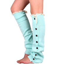 52cm Trendy Knitted Button Lace Leg Warmers Trim Boot Cuffs knee Socks Leg Warmers All-match 6 Colors ELY