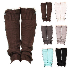 52cm Trendy Knitted Button Lace Leg Warmers Trim Boot Cuffs knee Socks Leg Warmers All-match 6 Colors ELY