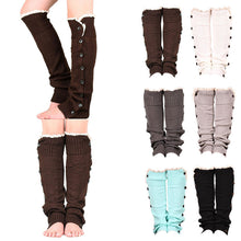 52cm Trendy Knitted Button Lace Leg Warmers Trim Boot Cuffs knee Socks Leg Warmers All-match 6 Colors ELY