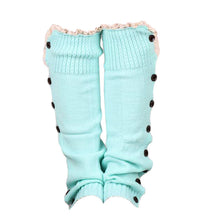 52cm Trendy Knitted Button Lace Leg Warmers Trim Boot Cuffs knee Socks Leg Warmers All-match 6 Colors ELY