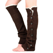 52cm Trendy Knitted Button Lace Leg Warmers Trim Boot Cuffs knee Socks Leg Warmers All-match 6 Colors ELY