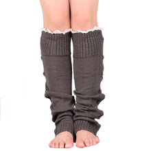 52cm Trendy Knitted Button Lace Leg Warmers Trim Boot Cuffs knee Socks Leg Warmers All-match 6 Colors ELY