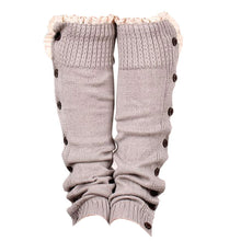 52cm Trendy Knitted Button Lace Leg Warmers Trim Boot Cuffs knee Socks Leg Warmers All-match 6 Colors ELY