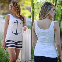 Anchor Printing T-Shirt Fancy Sleeveless Shirt Crop Tops O Neck Simple Sport Vest Sexy Tank Top Women Tops 1STL ELY