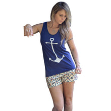 Anchor Printing T-Shirt Fancy Sleeveless Shirt Crop Tops O Neck Simple Sport Vest Sexy Tank Top Women Tops 1STL ELY
