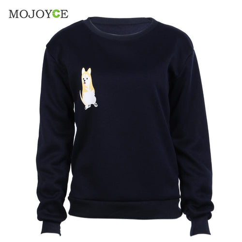 Pullover Hoodies Women Loose Stitching Puppies Kawaii Sweatershirt Hoodies Pink Sweatshirt Women ELY