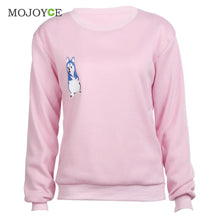 Pullover Hoodies Women Loose Stitching Puppies Kawaii Sweatershirt Hoodies Pink Sweatshirt Women ELY