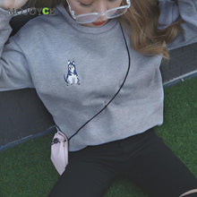 Pullover Hoodies Women Loose Stitching Puppies Kawaii Sweatershirt Hoodies Pink Sweatshirt Women ELY