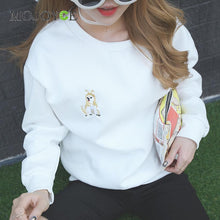 Pullover Hoodies Women Loose Stitching Puppies Kawaii Sweatershirt Hoodies Pink Sweatshirt Women ELY