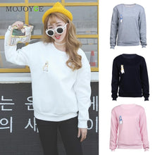 Pullover Hoodies Women Loose Stitching Puppies Kawaii Sweatershirt Hoodies Pink Sweatshirt Women ELY