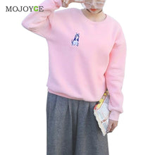 Pullover Hoodies Women Loose Stitching Puppies Kawaii Sweatershirt Hoodies Pink Sweatshirt Women ELY