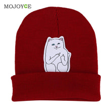 Women Cap Knitted Cat Hat Hip Hop Skullies Beanies Men Street Cap Cap Gorro Hat ELY