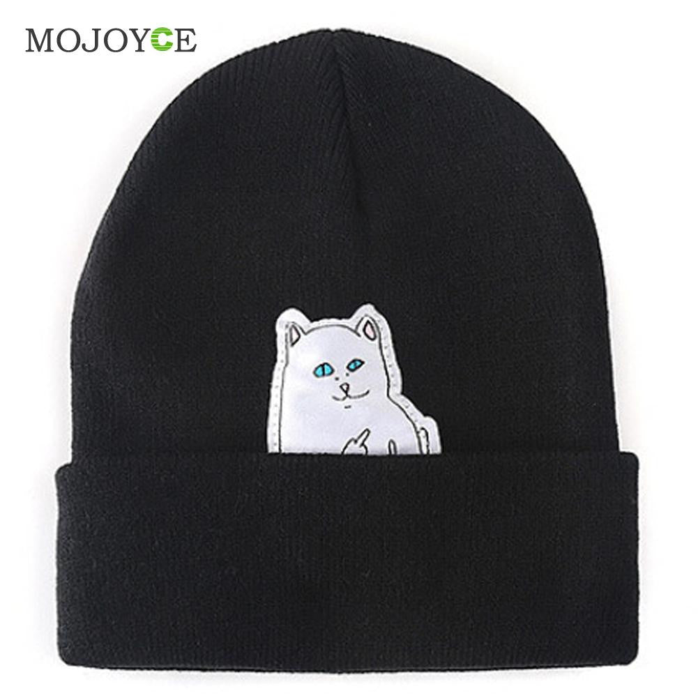 Women Cap Knitted Cat Hat Hip Hop Skullies Beanies Men Street Cap Cap Gorro Hat ELY