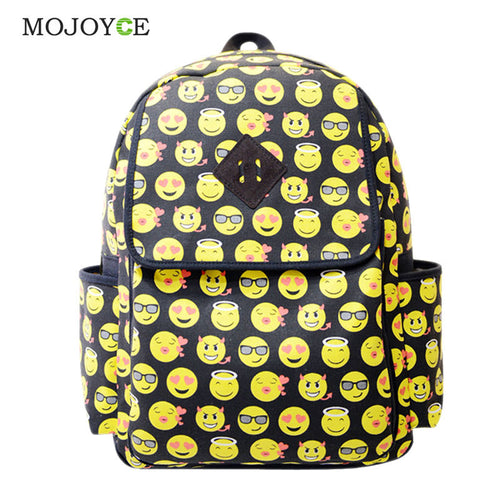 Backpack Women'Men Emoji Bag Canvas Travel Backpack School Rucksack Bag Emoji Backpack Emoji School Bags for Girls ELY