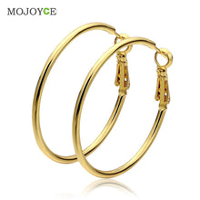Big Circle Earrings Elegant Nickle Free Antiallergic 18K Gold Plated Women Jewelry ELY