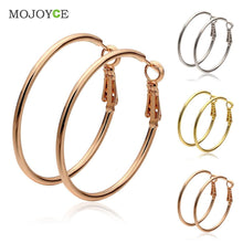 Big Circle Earrings Elegant Nickle Free Antiallergic 18K Gold Plated Women Jewelry ELY