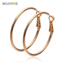 Big Circle Earrings Elegant Nickle Free Antiallergic 18K Gold Plated Women Jewelry ELY