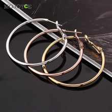 Big Circle Earrings Elegant Nickle Free Antiallergic 18K Gold Plated Women Jewelry ELY