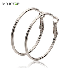 Big Circle Earrings Elegant Nickle Free Antiallergic 18K Gold Plated Women Jewelry ELY