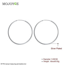 Big Circle Earrings Elegant Silver-plated Hoop Eraring ELY