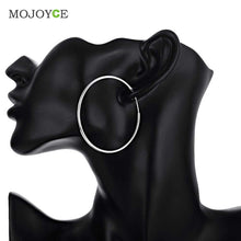 Big Circle Earrings Elegant Silver-plated Hoop Eraring ELY