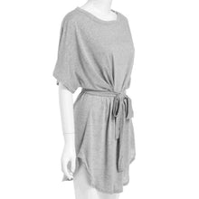 Big Size Loose Batwing Sleeve Irregular Dolman Dress With Belt O-Neck Solid Color Beach Dress 1STL ELY