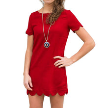 Big Yards Round Collar Women Dress Petal Edges Short Sleeve Dress Casual Solid Color Vestidos Plus Size 1STL ELY