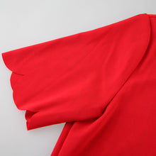 Big Yards Round Collar Women Dress Petal Edges Short Sleeve Dress Casual Solid Color Vestidos Plus Size 1STL ELY